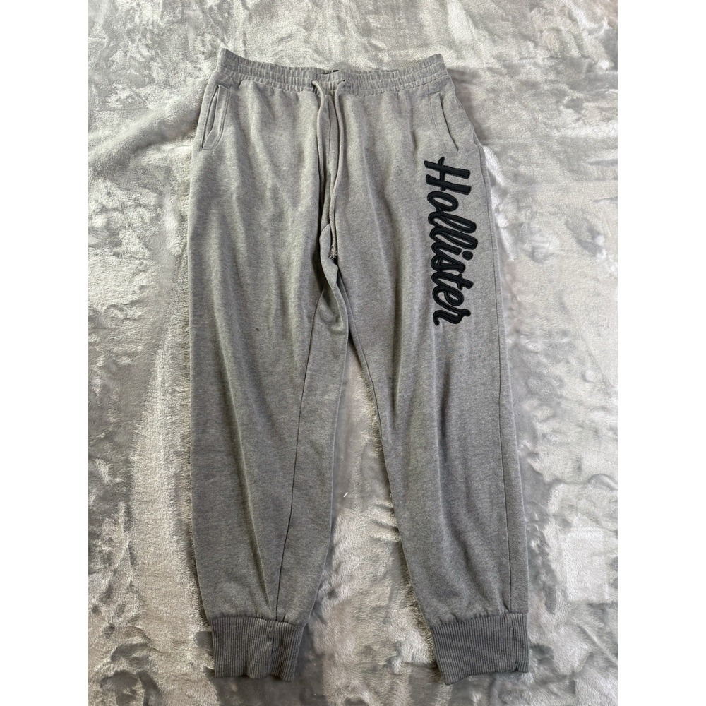 Hollister Sweatpants Joggers Women's Spellout Size Small Light Gray Y2K
